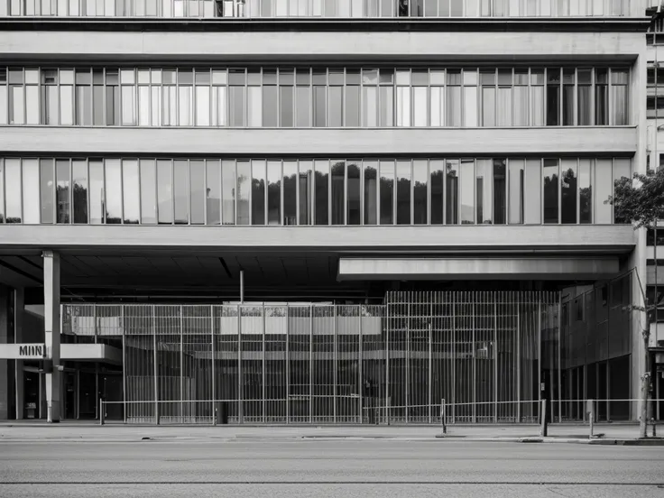 RAW photo, (building from outside), MIR, streets, (open plaza), architecture photography, hyper realistic, super detailed, 8k, Nikon Z6 Mirrorless Camera, film grain