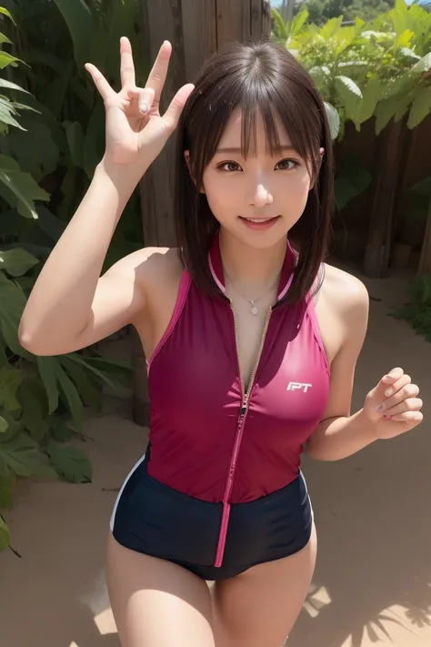 ((Tracking & Women&#39;s Track and Field))、(((1 person)))、((Sports swimwear:1.3))、((Stadium))、Super cute、smile、Beautiful breasts、Full Body Lesbian、playground、((Excellent style))、((Healthy Body))、((Short Hair Styles)) 、Japanese women、Photorealistic、Beautifu...