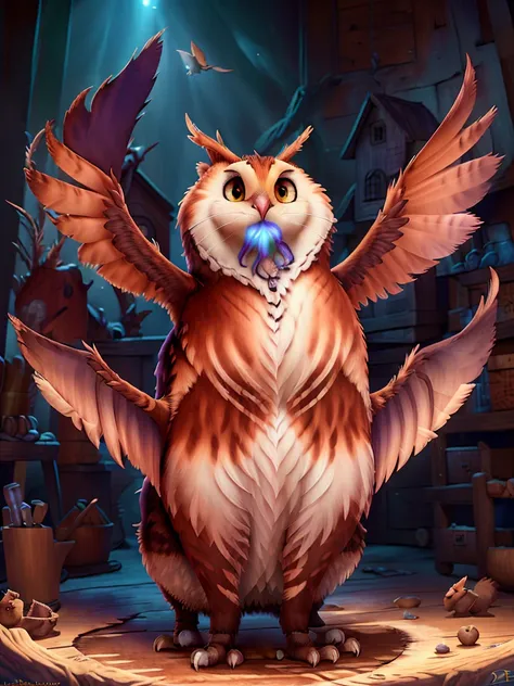 a mix of cat and barn owl, 1 cat-owl hybrid creature, detailed realistic fur, feathers, eyes, highly detailed, photorealistic, 8k, (best quality,4k,8k,highres,masterpiece:1.2),ultra-detailed,(realistic,photorealistic,photo-realistic:1.37), hyper detailed, ...