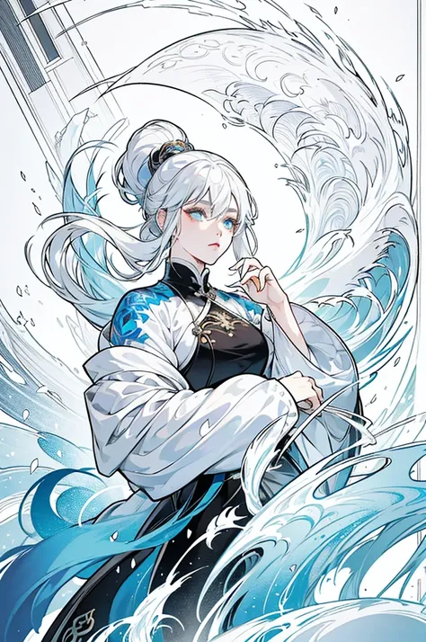 a close up of a woman with white hair and a white mask, beautiful character painting, guweiz, artwork in the style of guweiz, white haired deity, by Yang J, epic exquisite character art, stunning character art, by Fan Qi, by Wuzhun Shifan, guweiz on pixiv ...