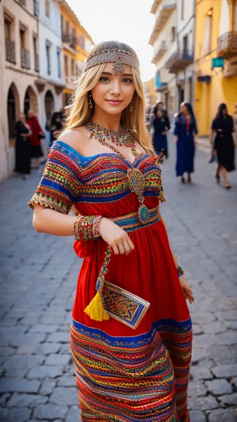 beautifull hot german blonde, robe kabyle, berber, amazigh dress, kabyledress, tizi ouzou, berber outfit, kabylegirl, bijoux, st...