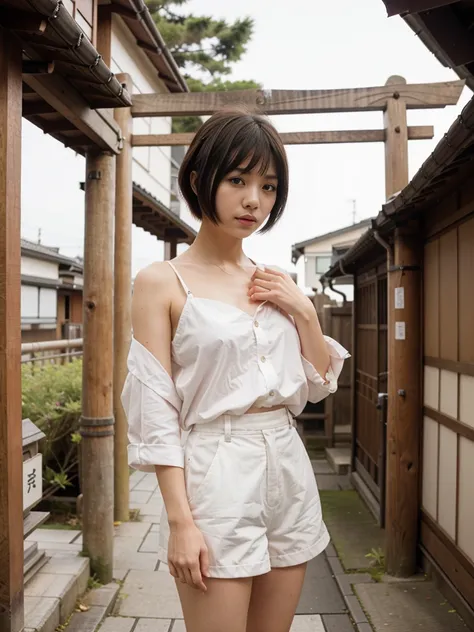 1 person　Cute Japanese Girl　Kyoto　Short Hair