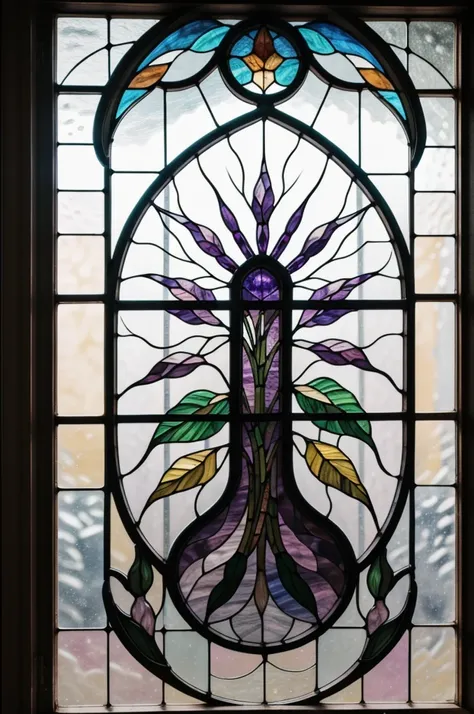 a picture of a stained glass window, intricate art, by Mario Dubsky, stained glass art, amethyst stained glass, detailed art in color, by Robert Richenburg, by Adrienn Henczné Deák
