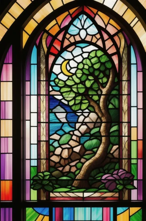 a picture of a stained glass window, intricate art, by Mario Dubsky, stained glass art, amethyst stained glass, detailed art in color, by Robert Richenburg, by Adrienn Henczné Deák
