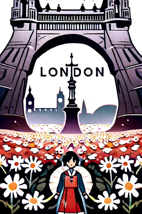 Create a chapter logo from an image of London surrounded by daisies 