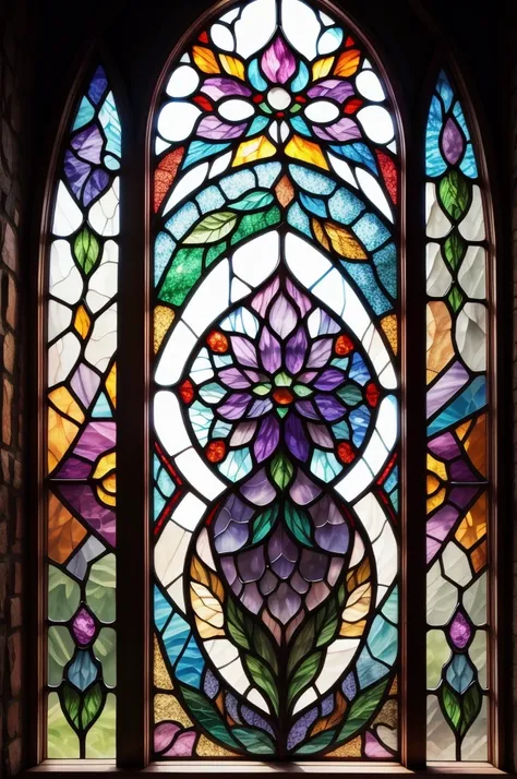 a picture of a stained glass window, intricate art, by mario dubsky, stained glass art, amethyst stained glass, detailed art in ...