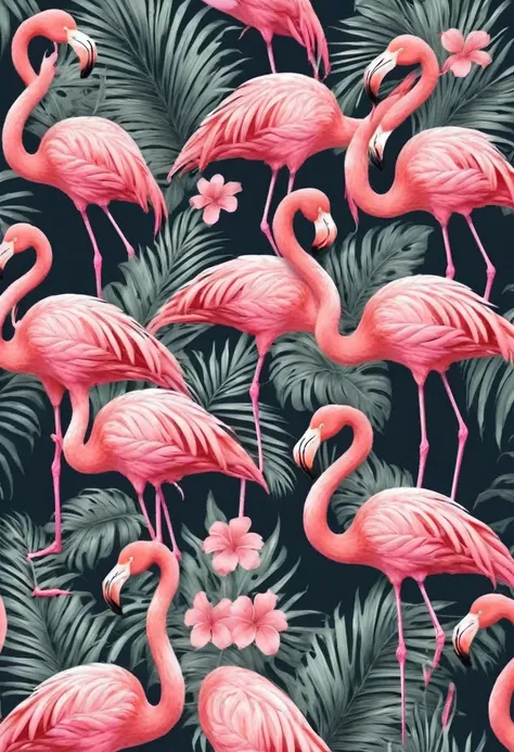 wallpapersv1, pink flamingo drawing, style wallpapersv1, 8k,