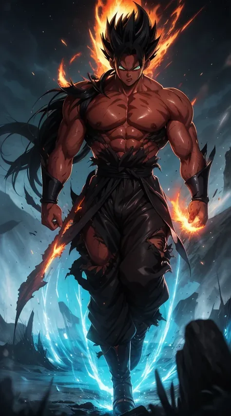 Get ready for a visual feast with the Black Demon God, a being with a handsome face and piercing red eyes. In his transformed state, he radiates extreme instinct and power, making for an epic anime about this energy man. Watch as he controls fire and lava ...