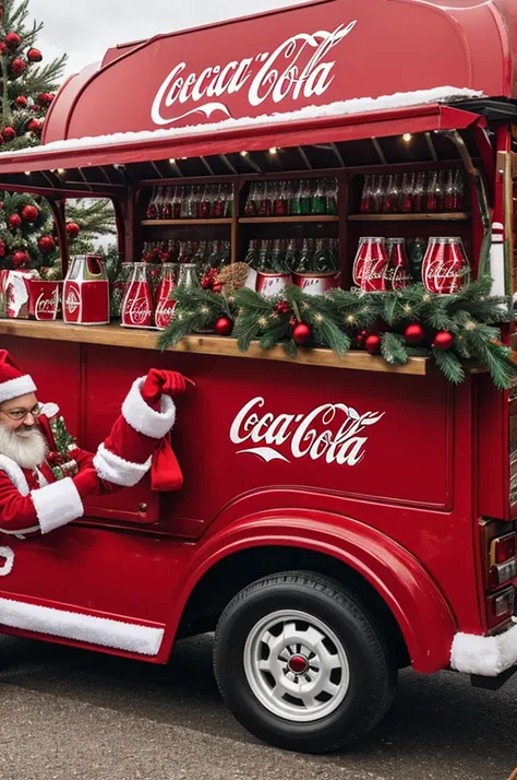 Christmas-themed Coca Cola caravan 