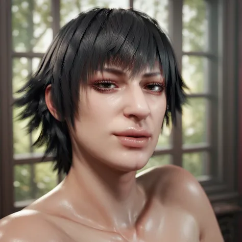 rating_explicit, lady (from devil may cry 5:1.1), naked, portrait, detailed face, perfect face