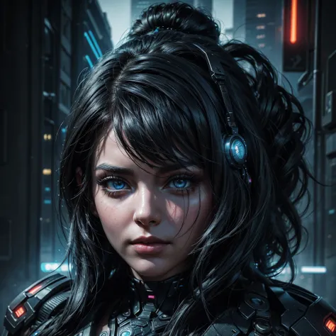 A sexy tattooed cyber girl, beautiful detailed eyes,beautiful detailed lips,extremely detailed eyes and face,longeyelashes, wearing technological tools, in a futuristic planetary colony, surrounded by sinister and disturbing cyborgs, (best quality,4k,8k,hi...