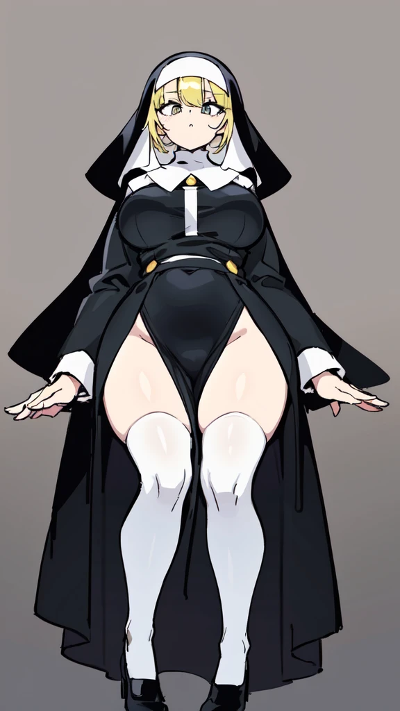 lineart, monochrome, a drawing of a nun with her hands folded in prayer, clean anime outlines, perfect lineart, clean lineart, extremely fine ink lineart, nun outfit, simple lineart, beautiful line art, anime style drawing, thick black lineart, black and w...