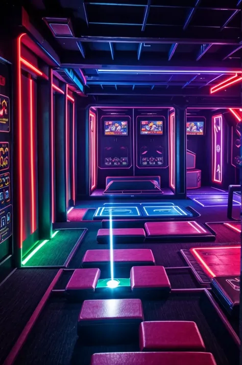 Make me inside a laser tag place (the play area)