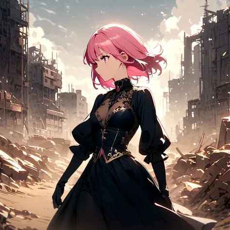 wasteland、Girl with pink hair