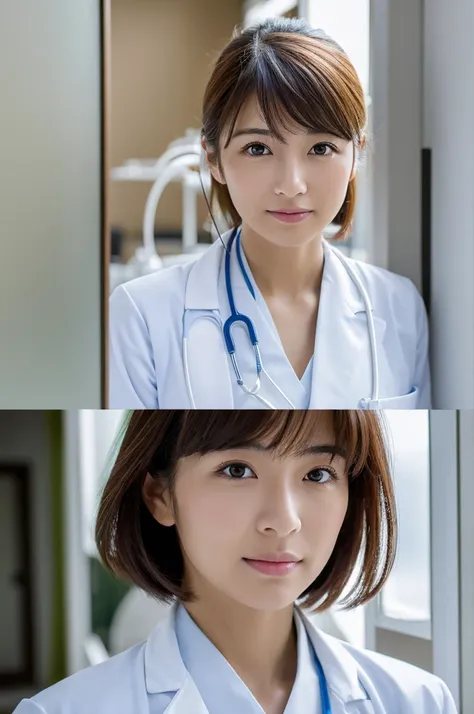 ((Highest quality)), ((masterpiece)), (detailed),Perfect Face,Japanese,Female doctor,White