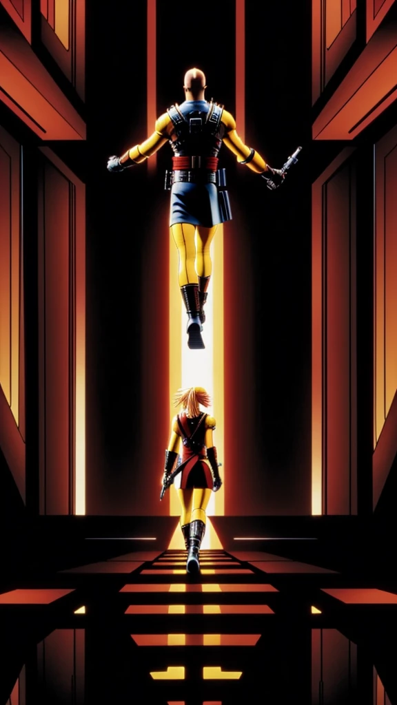 (best high quality 16k) a representative image of the movie the fifth element, colored black, red, yellow and white. 