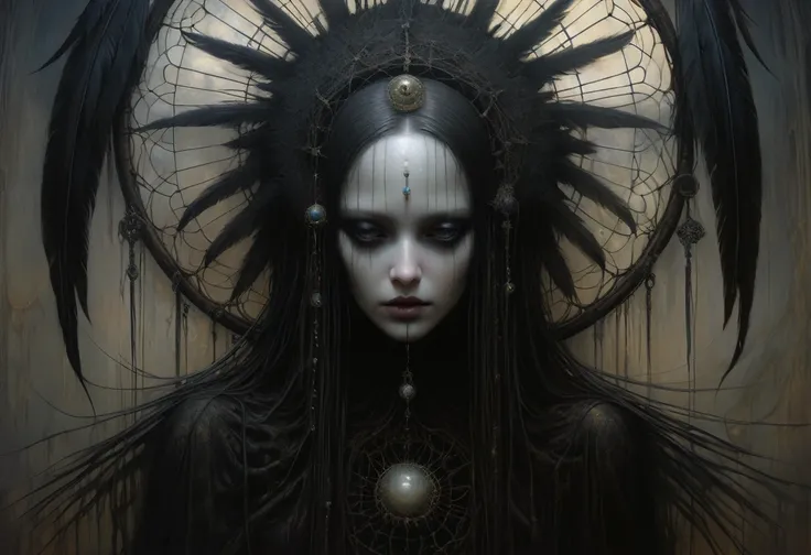 (Masterpiece, best quality), (lo Gothic), Dream Catcher, Vampir, (HG giger, Art by Hermann Nitsch, Beksinski, Dariusz Zawadzki, giger, zdzislaw beksinski)
