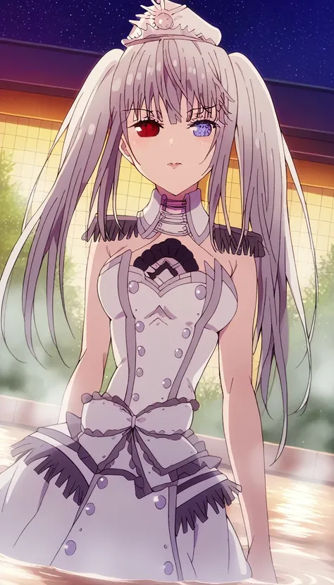 score_9, score_8_up, score_7_up, source_anime,whitequeen, white queen, long hair, bangs, twintails, white hair, heterochromia, r...