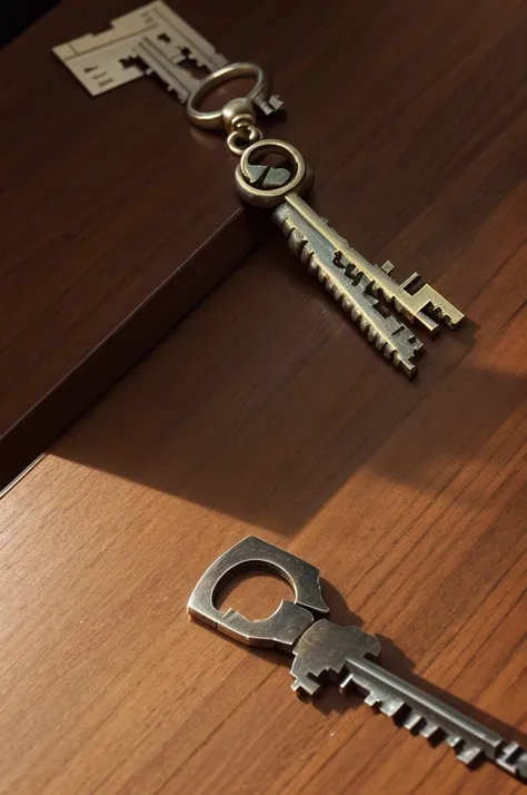 The missing key mysteriously appeared on the table, even though no one entered the room.