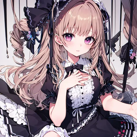 ((Highest quality)), ((masterpiece)), (detailed), One girl, pastel, Above the chest, Lolita Fashion