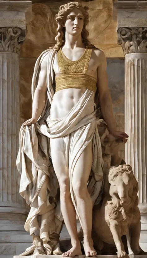 hermaphrodite Greek god with masculine and feminine features in perfect union and of great beauty