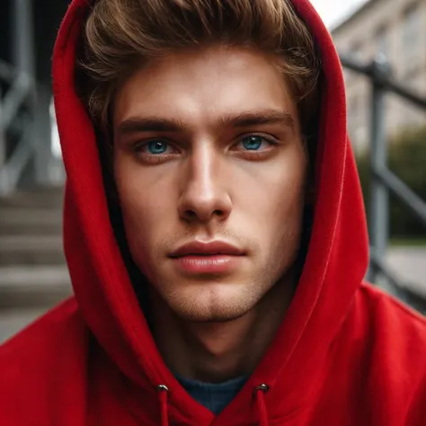 straight hair, pale skin, sweatshirt, blond hair,  blue eyes, hyperrealistic, tumblr, handsome man, epic, smooth and pale skin, ...