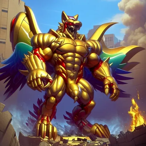 (masterpiece. official art. 8k. best quality. detailed full body. full body.)

(situation 1 : dominating The Phoenix Wolf. The Phoenix Wolf is over 1000 meters long. focus GIANT mechanical Muscular The Phoenix Wolf is trampling the car. Looking down.)

(si...