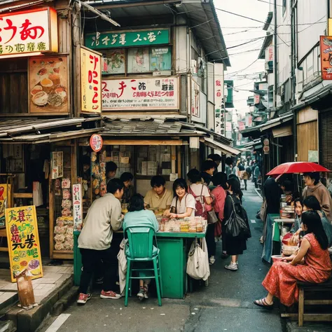 
(masterpiece: 1.2, highest quality), snap shot, Japans poor neighborhoods, Good old Japanese townscape、Poor conditions, (Dirty middle-aged)、Dirty and old store、Showa Retro、Playing with friends on the street、Have fun eating and drinking with friends, Japan...