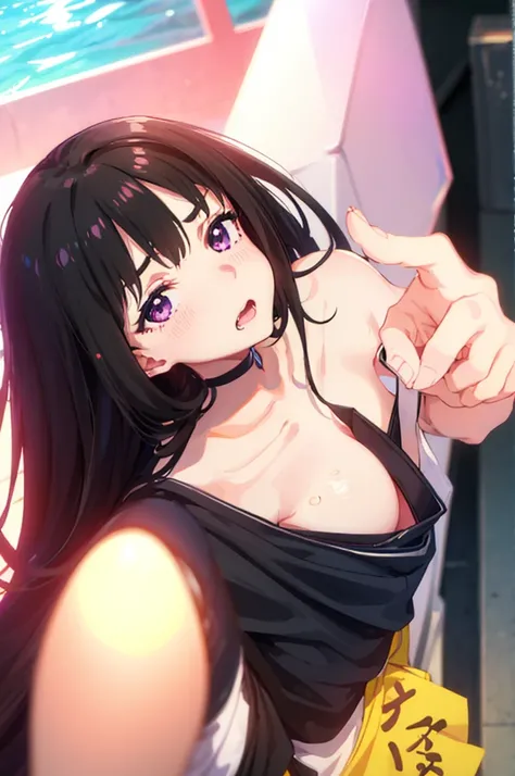 Black Hair、Semi-long hair、、Pale purple eyes、,Acme Face、、Bikini、nsfw、比基尼、Black Hair、Semi-long hair、、Pale purple eyes、show off breasts、nose blush、sweat、1 boy、bitch、POV shooter、blush、Embarrassed look、saliva、1 boy、POV shooter、Chest grab、Small breasts、手でhide、sk...