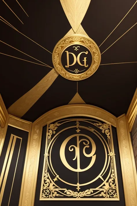 Make a sign with the name DG Mystic in Gold and Black