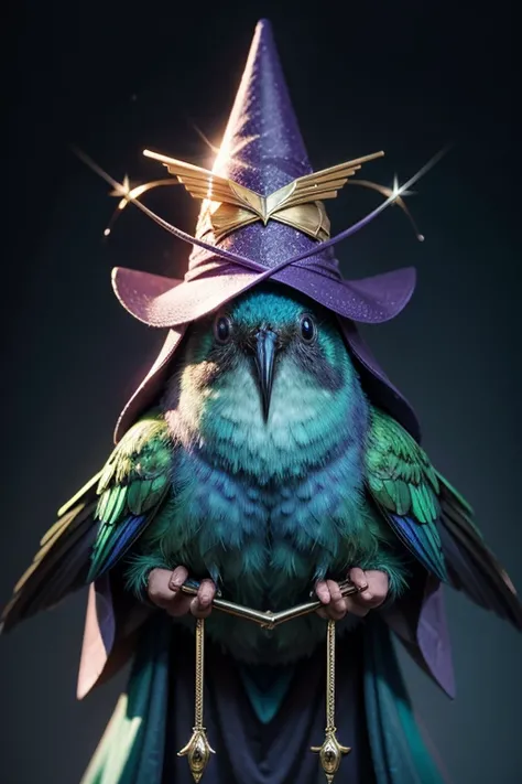 humming-bird with wizard hat
 