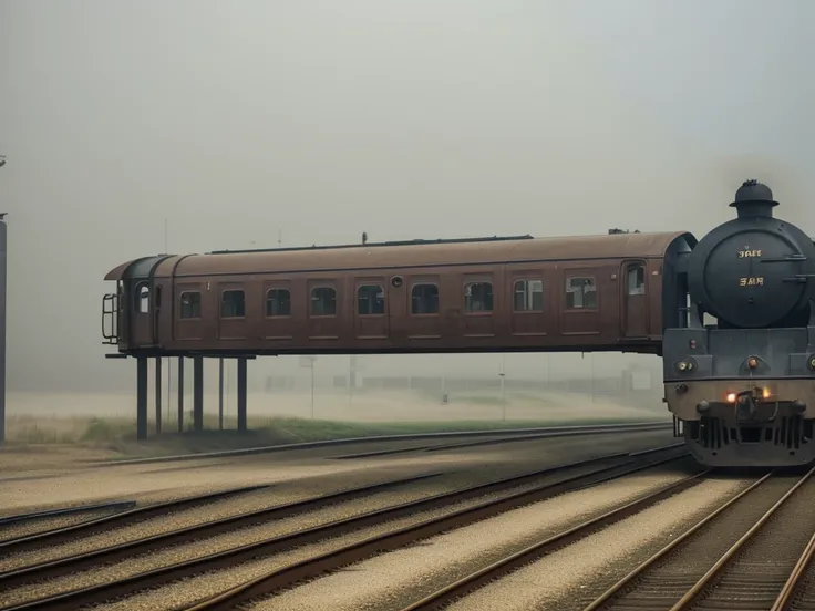 fog, station, train, gentle man
