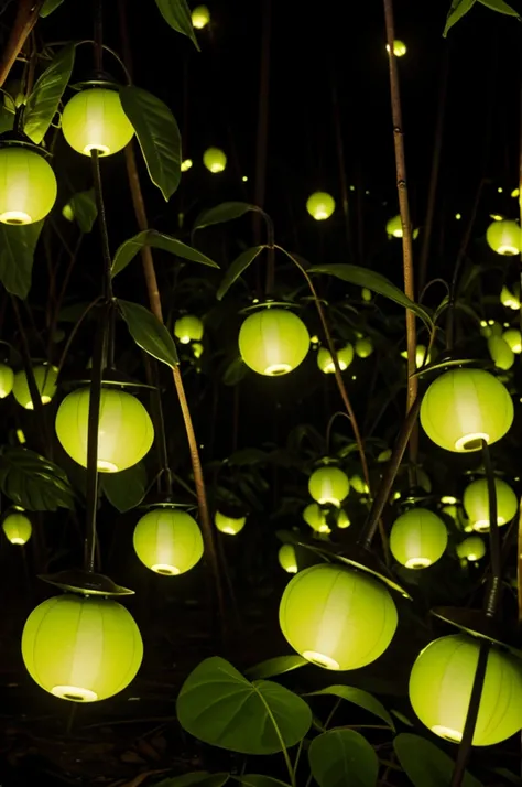 Fireflies in the rubber garden