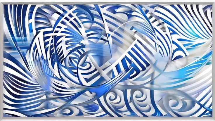 frame with winds and airs, blue tones with white, white background