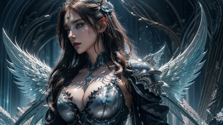 Close-up of woman holding sword and armor, Armor Girl, 2. 5D CGI anime fantasy artwork, Large Breasts，Epic fantasy digital art style, detailed Digital 2D fantasy art, Digital 2D fantasy art, original photo, (best quality:1.3), high resolution, (masterpiece...