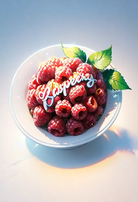 「raspberry!」 cursive cute logo, correct spelling, commercial design, plain background, sharp focus, vivid colors, pop, modern, s...