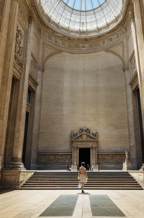 The iconic Louvre Museum in Paris, France, with its history architecture and grandeur