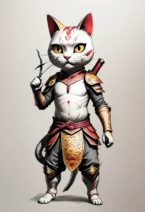 now make it a chinese style lucky cat that is a rogue with daggers