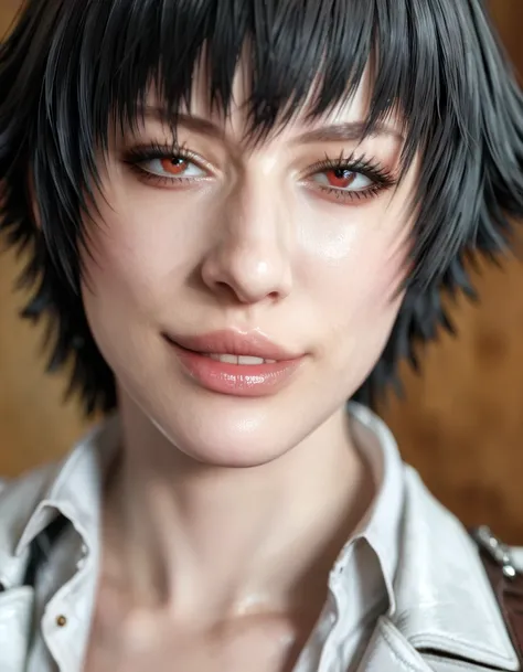 rating_explicit, (best quality:1.2), lady (from devil may cry 5:1.1), white jacket, perfect face, portrait, perfect face, naught...