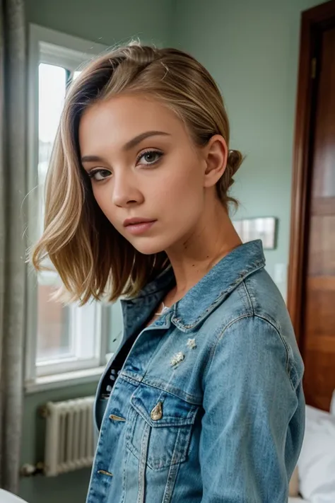 Woman with short hair wearing a denim jacket., Katinka Reinke, véronique meignaud, stephanie galés, moleksandra shchaslyva, Derevschikova, Marina Federovna, ewa juszkiewicz, Magalie Villeneuve, Maria Panfilova, photo jessika devic