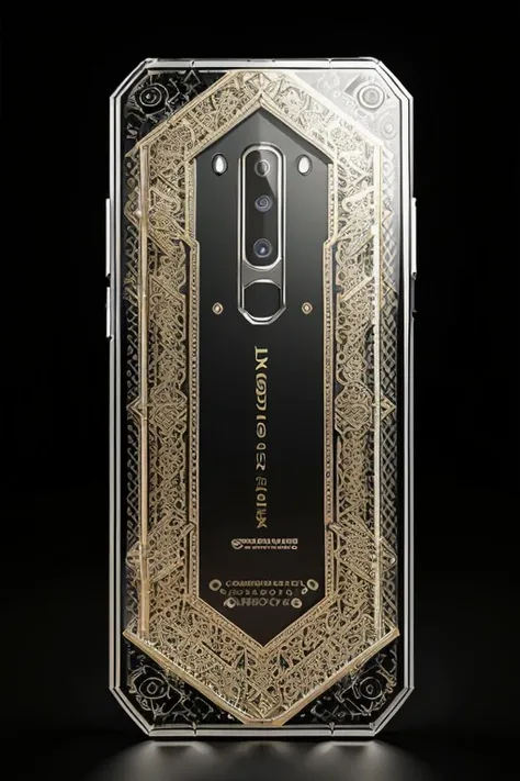 a giant luxury cellphone, highly detailed, hyper realistic, 8K, 3D model, photorealistic, perfectly lit, studio lighting, intricate details, glossy surface, metallic finish, elegant design, expensive looking, premium materials, glass screen, chrome accents...