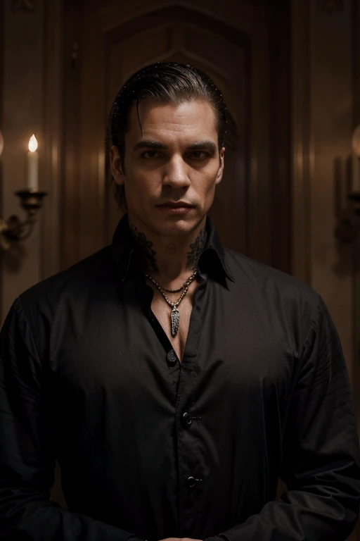 mejor calidad, Obra maestra, 1 hombre, crazy luxury, vampiro majestuoso, vintage, gothic, hiper detailled, colourful, the most handsome man in the world