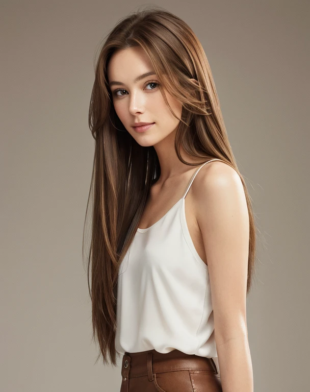 whole body、A woman with long brown hair and a white top, Light brown hair, Light brown hair, Natural brown hair, thin and shiny hair, Soft Hair, Light brown silky hair, Brown Haired Girl, Flowing brown hair, Beautiful light brown hair, Light brown hair, St...