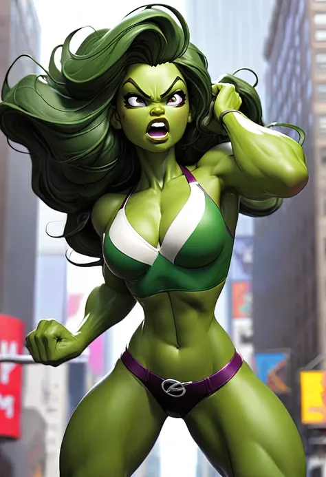 she hulk in new york city big-boobs  and abs