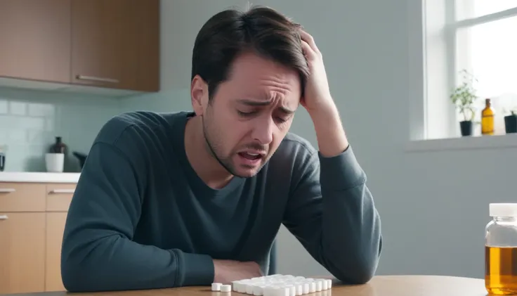 a man having a mental breakdown about not having his pills