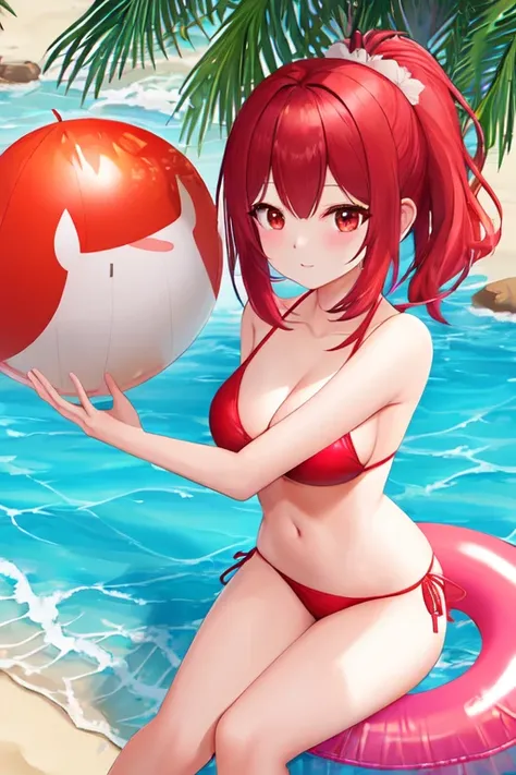 My Official Character. Her named is Serene. Shes an anthropomorphic Red Crowned Crane Bird in her favorite red bikini, and she loves Inflatables! Her favorite color is Red, like me! And she loves wearing her Red Bikinis and Red Swimsuits around swimming po...