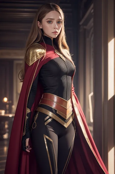 Elizabeth Olsen male version with a beautiful outfit