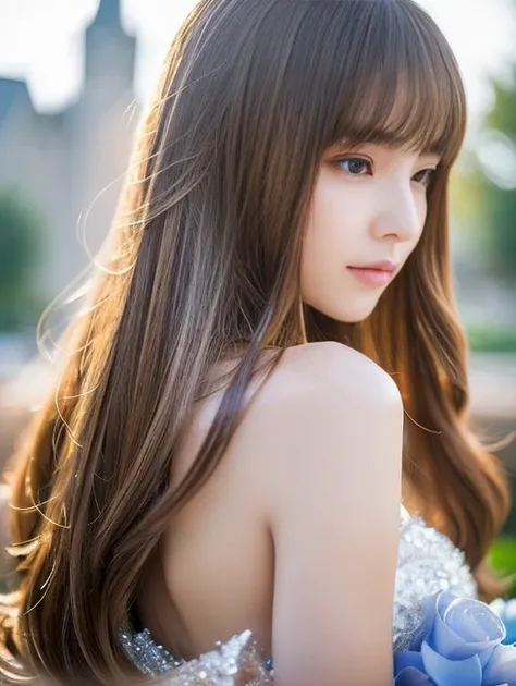 ((whole body))　(big 1.4)　Beautiful Fantasy Girl　((Highest quality)), ((masterpiece)), (Get used to it), Perfect Face　(1 Girl)　(French)　(she is 15 years old、The cutest teen in France.)　((Highest quality)), ((masterpiece)), length blonde hair 　length, 輝く茶col...