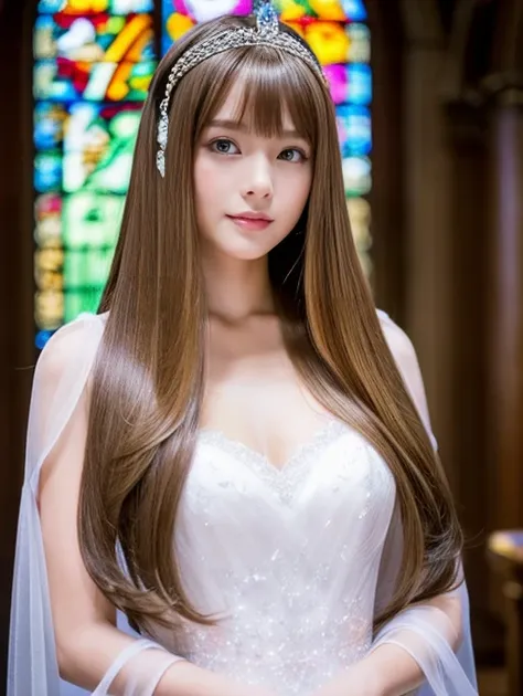 ((whole body))　(big 1.4)　Beautiful Fantasy Girl　((Highest quality)), ((masterpiece)), (Get used to it), Perfect Face　(1 Girl)　(French)　(she is 15 years old、The cutest teen in France.)　((Highest quality)), ((masterpiece)), length blonde hair 　length, 輝く茶col...