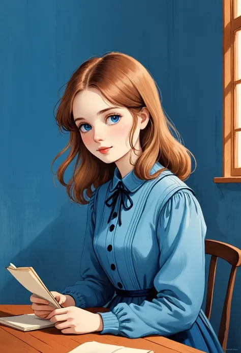 A warm illustration，Inspired by"Beatrice Blue"